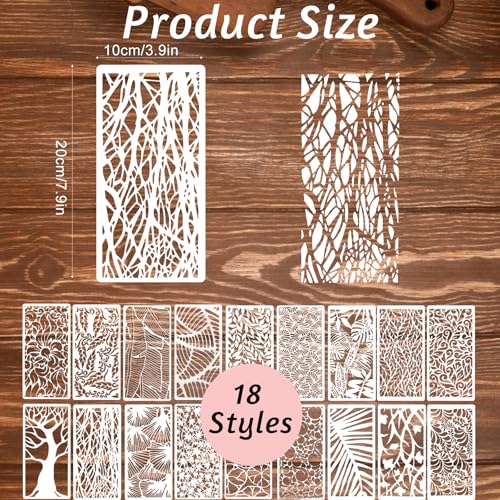 18Pcs Stencils for Crafts Painting