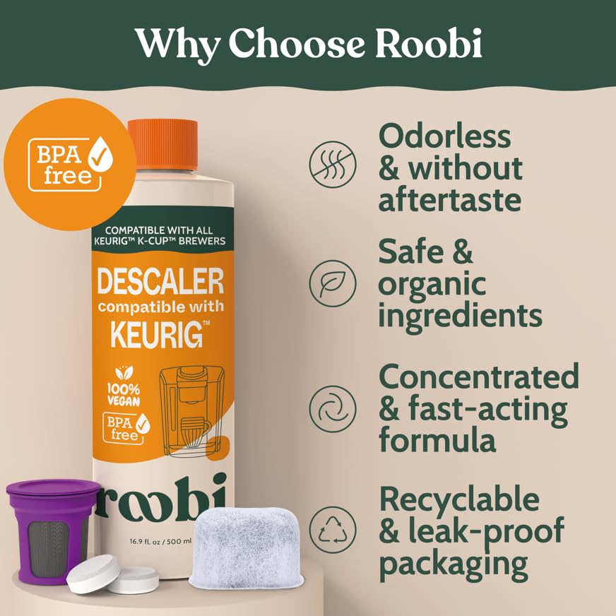 Keurig Compatible Descaling Solution & Cleaning Kit (16.9 Fl Oz)