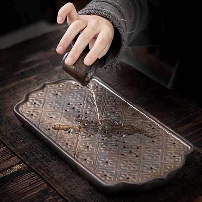 Tea Set Chinese Style Ceramic Dry Tea Table Household Tea Tray Small Water Storage Tea Tray Tea Room Tea Tray Retro Chinese Tea Set