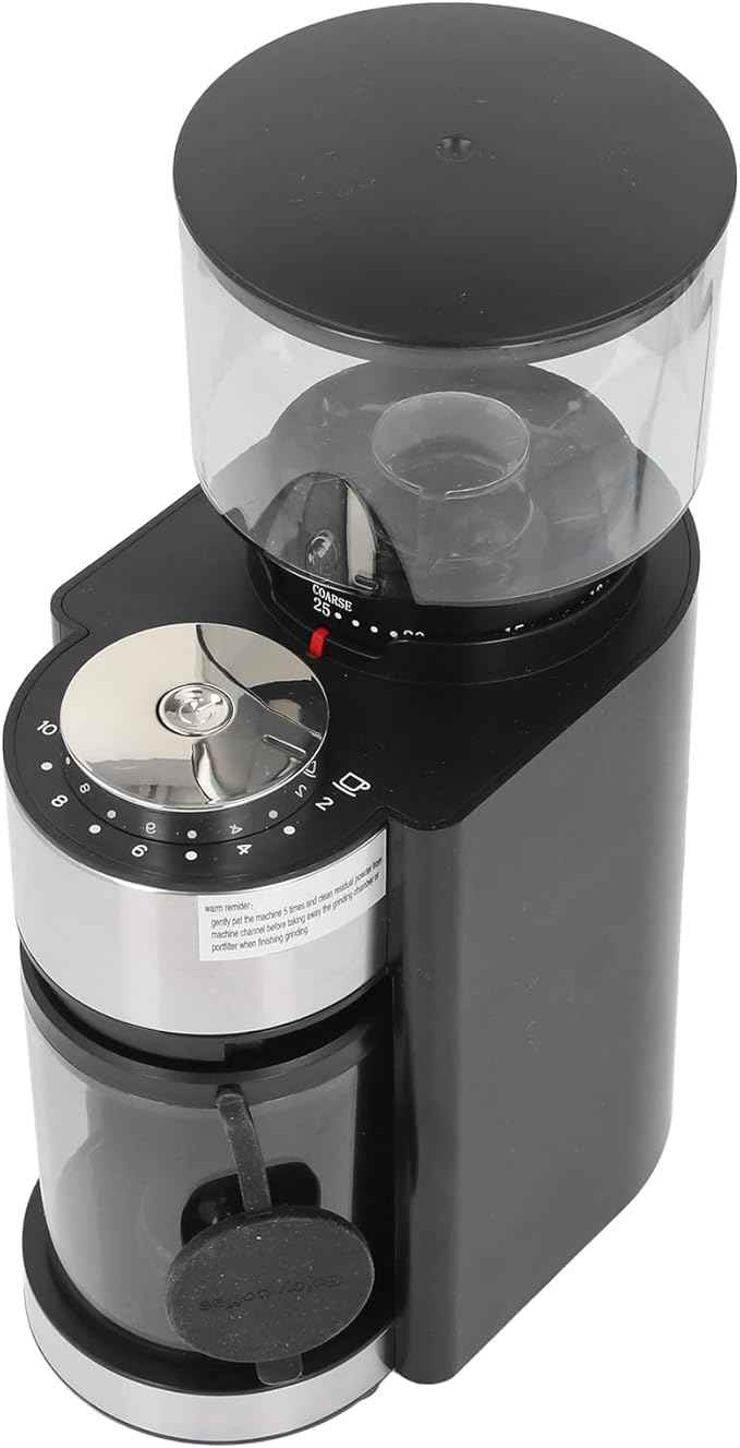Home Kitchen Steel Blades Coffee Grinder with 25 Grind Setting Blower for Pot Siphon Pot French Press Pour Over Pot Coffee Bean Grinder 150W Electric Burr (US Plug 110V)