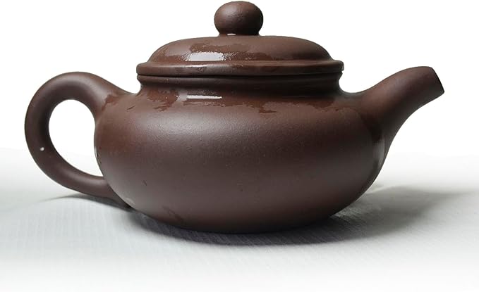 Teapot Chinese Gongfu Genuine Black Clay Zisha 10oz Classics Fanggu Pot Infusers Tea (Zini purple clay)