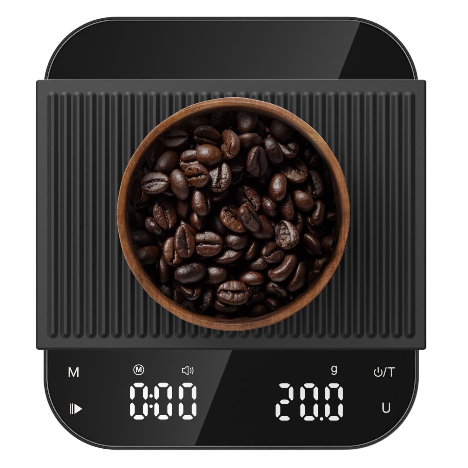 Ultrean 5.9" Coffee Scale, Rechargeable Coffee Scale with Timer, 3kg/0.1g Accuracy for Pour Over and Drip Coffee, Portable Digital Kitchen Scale with Automatic Timing, LCD Display