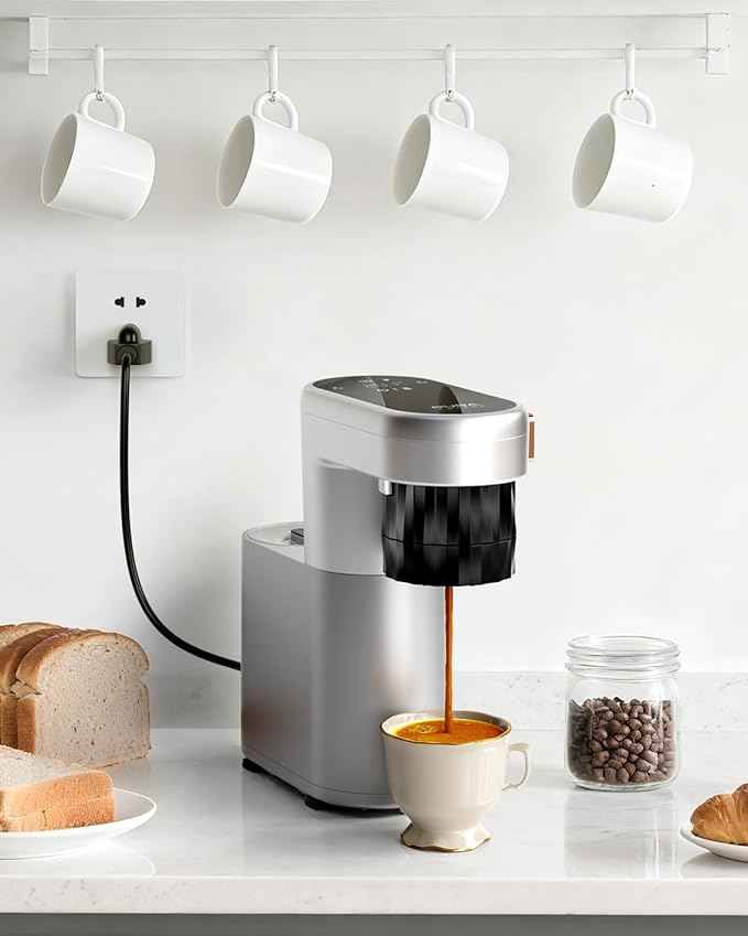 C1 Pro Compact Mini Espresso Machine with NS Capsule & Ground Coffee, Rechargeable Portable Espresso Maker, Electric Small Espresso Machine for Travel RV Car Camping Hiking Office Home with Rich Crema