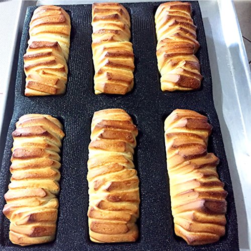 Silicone Bread Forms Square Shape Bread Molds Non Stick Bakery Trays Silicone Coated Fiber Glass 6 Caves Rectangle Moulds