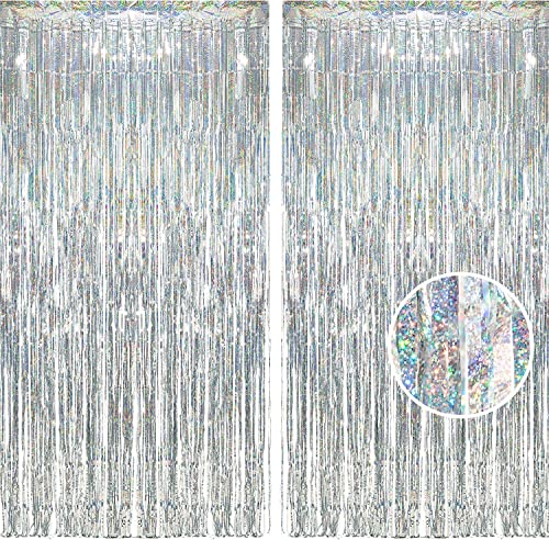 Silver Streamers Party Fringe Backdrop Christmas Decorations (2 Count)