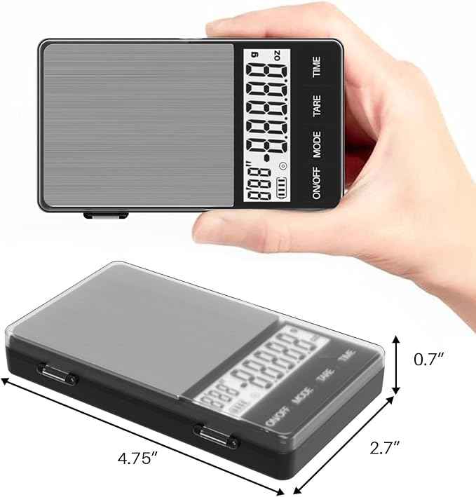 MAXUS Espresso Scale with Timer 1000g/0.1g Drip Coffee Scale, Small and Handy Barista Scale, Brew Drip Tray Coffee Scale, Backlit LCD for Fast and Accurate Reading, Convenient Digital Pocket Scale