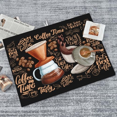 Fun Coffee Dish Drying Mat