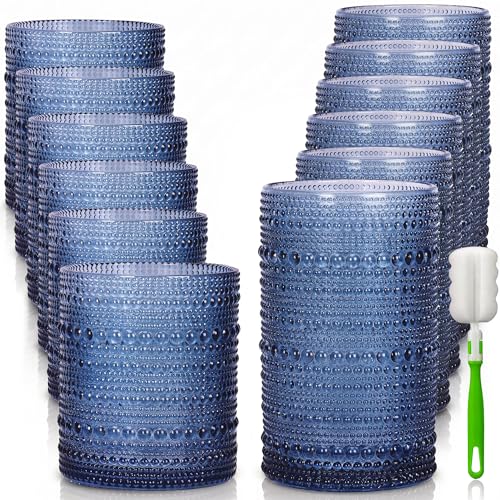 Hobnail Drinking Glasses Set of 12 Kitchen Glass Cups Glassware (12 Count)