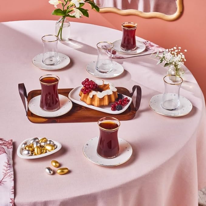 Karaca Fleur 12-Piece Tea Set for 6 People