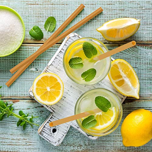 600pcs Sugarcane Straws Disposable 8 Inch Plasticless Sturdy Smoothie Straws Not Foggy Compatible with All Lid Types (200 Count)