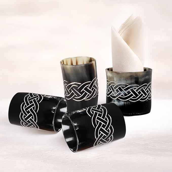 Handicrafts Home Viking Horn Shot Glasses Set of 8, Handmade Natural Ox Horn, Rustic Viking Drinkware Whiskey Shot Cups, Father’s day Gifts, Birthday Gifts for Men, Gifts for Dad, Room Decor for Men
