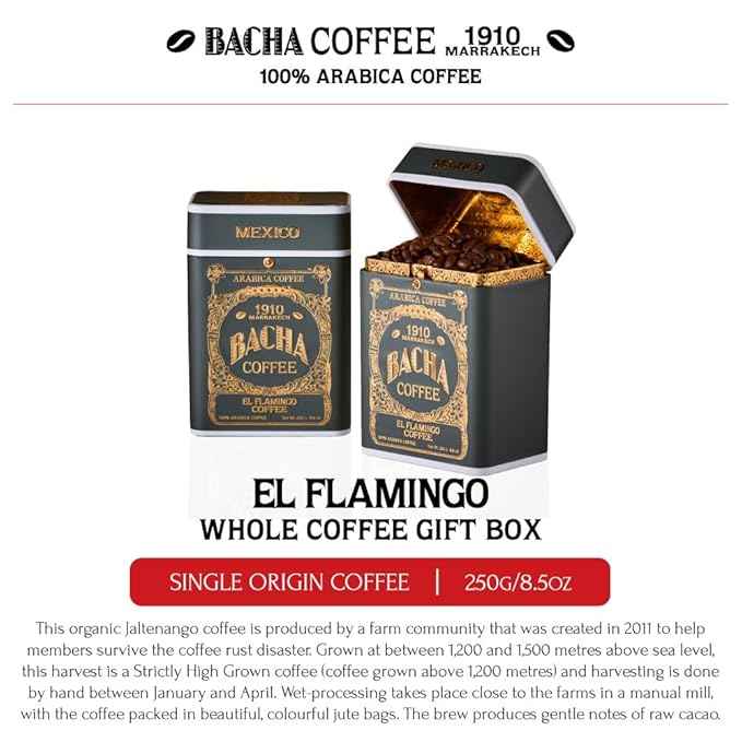 Bacha Coffee | El Flamingo Single Origin, Whole Beans, Medium Roast, 100% Arabica Specialty Coffee, 250g Signature Nomad Collection, Gift Box
