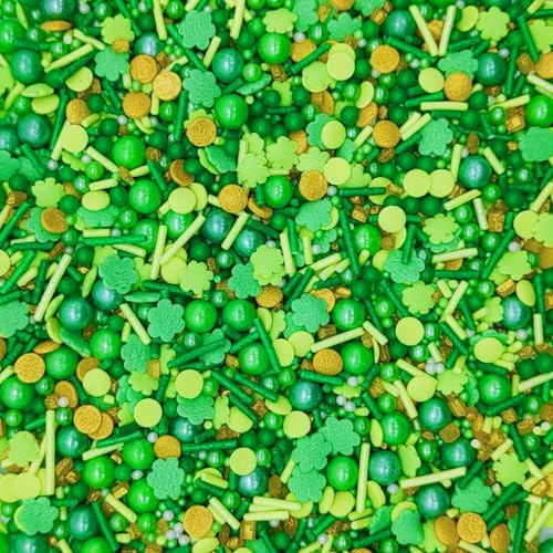 St. Patricks Day Sprinkles Green Series Cake Decorations Topper Edible Themed Sprinkles For Cake Decorations
