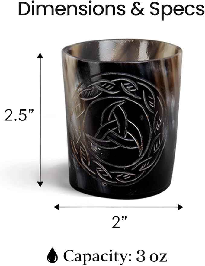 Handicrafts Home Viking Horn Shot Glasses Set of 8, Handmade Natural Ox Horn, Rustic Viking Drinkware Whiskey Shot Cups, Father’s day Gifts, Birthday Gifts for Men, Gifts for Dad, Room Decor for Men
