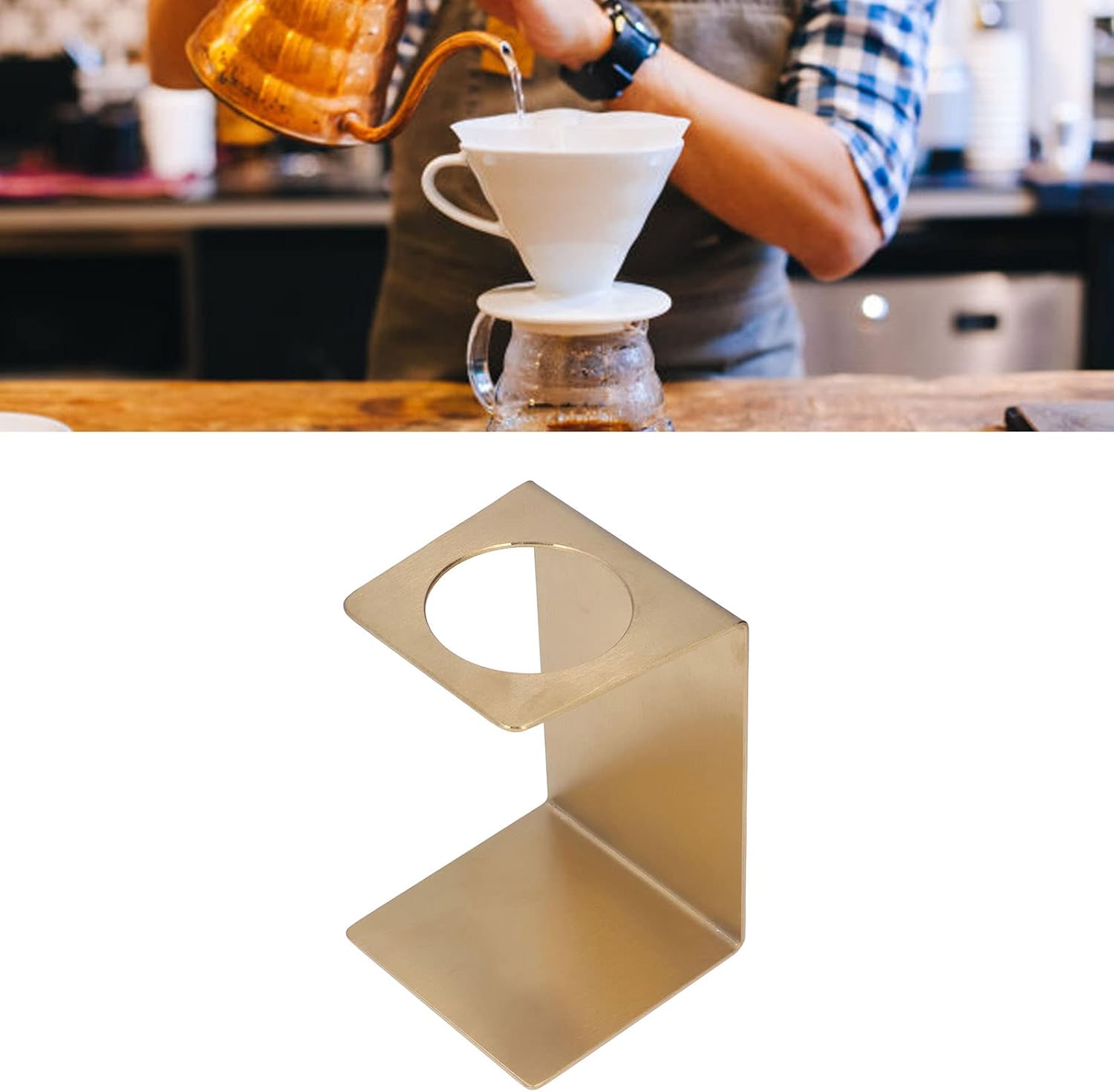 Drip Coffee Stand, Pour Over Coffee Maker Coffee Dripper Holder for Coffee Connoisseurs Coffee Lovers for Best Coffee Experience(Golden)