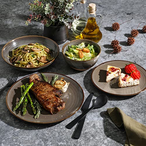 16 Piece Dreamweaver Double Bowl Terracotta Reactive Dinnerware Set