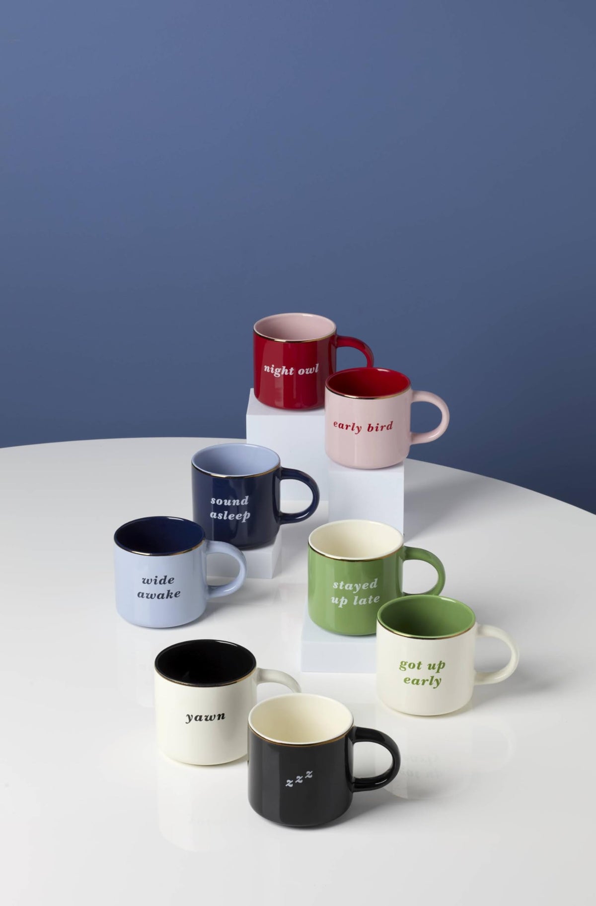 Pair of black dishwasher safe stoneware mugs