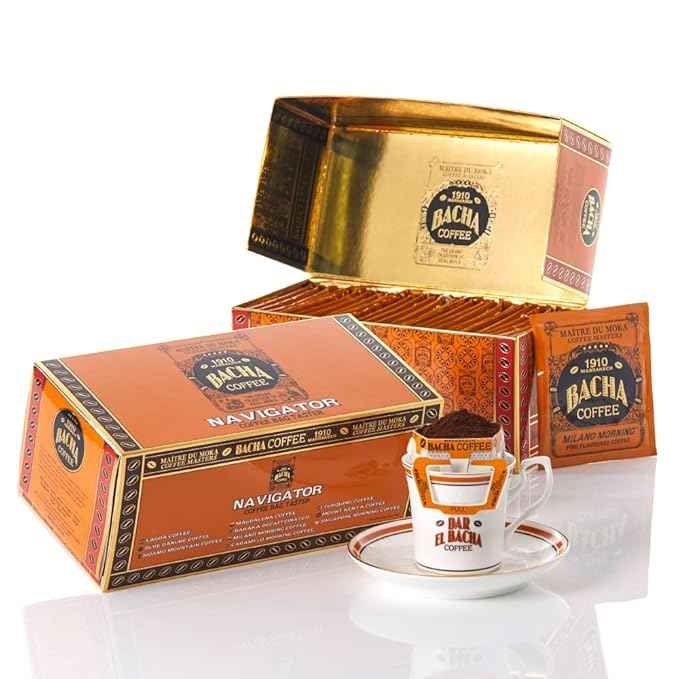 Bacha Coffee | Assorted NAVIGATOR Coffee Taster, 100% Arabica Specialty Coffee Beans, x25 Individually Wrapped Single Serve Filter Bags