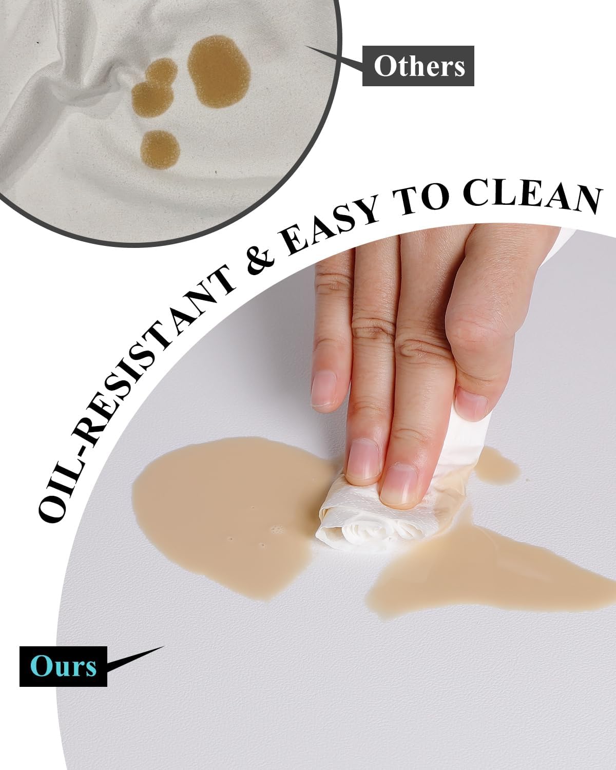 Pure White Plastic Table Cover Protector, 42" x 72" Waterproof Easy Flat PVC Desk Pad Mat, 1.5mm Thick Rectangle Vinyl Table Top Protector for Dining Room Table, Office, Dresser