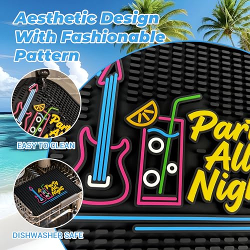 Neon Tiki Black Bar Mat 18 x 12 Inch