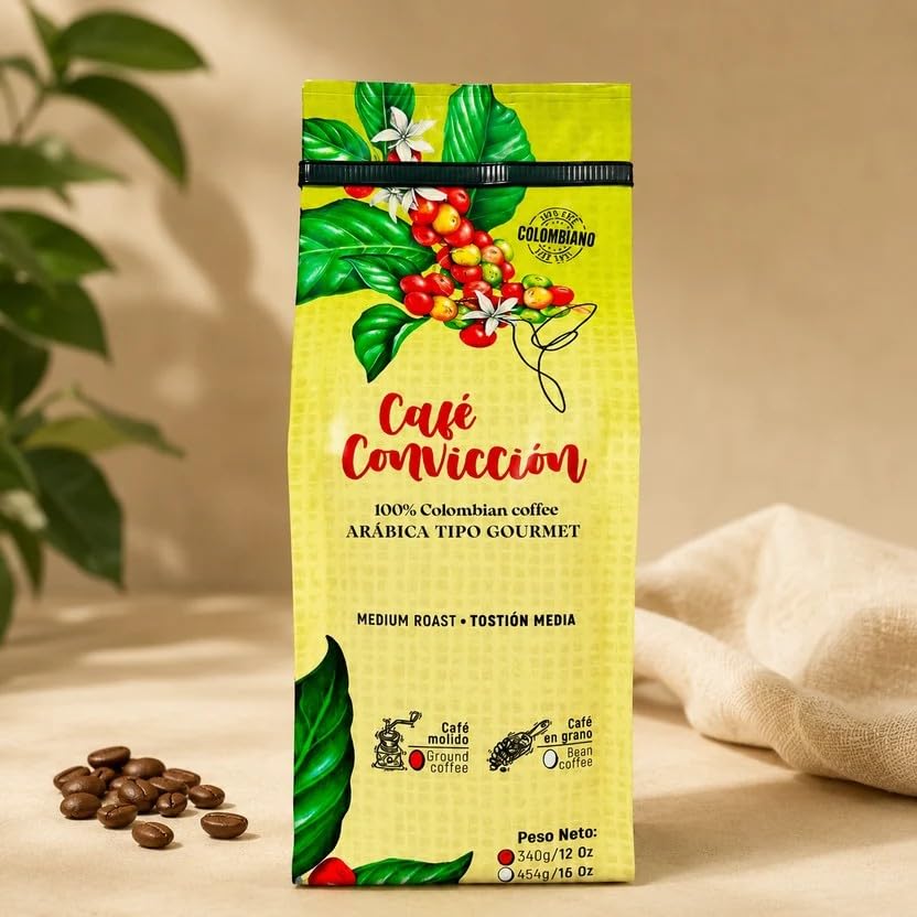 Café Convicción Ground 340gr. Premium Colombian Coffee (12 Ounce)