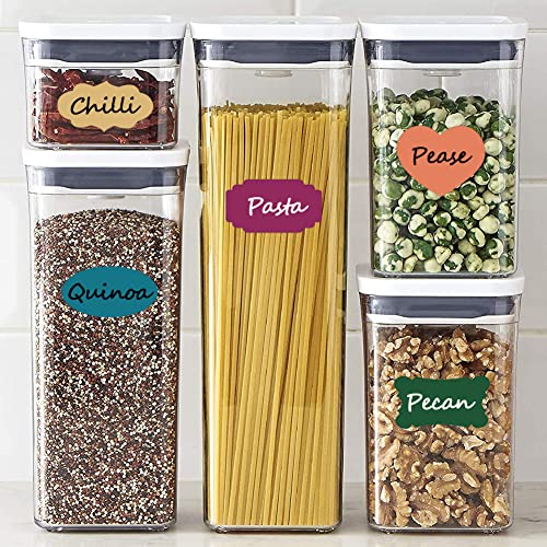 Colored Chalkboard Labels for Food Containers 168pcs