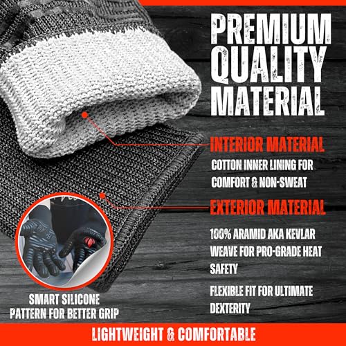 Grill Gloves Heat Proof for Grilling 932°F BBQ Pitmasters (2 Count)