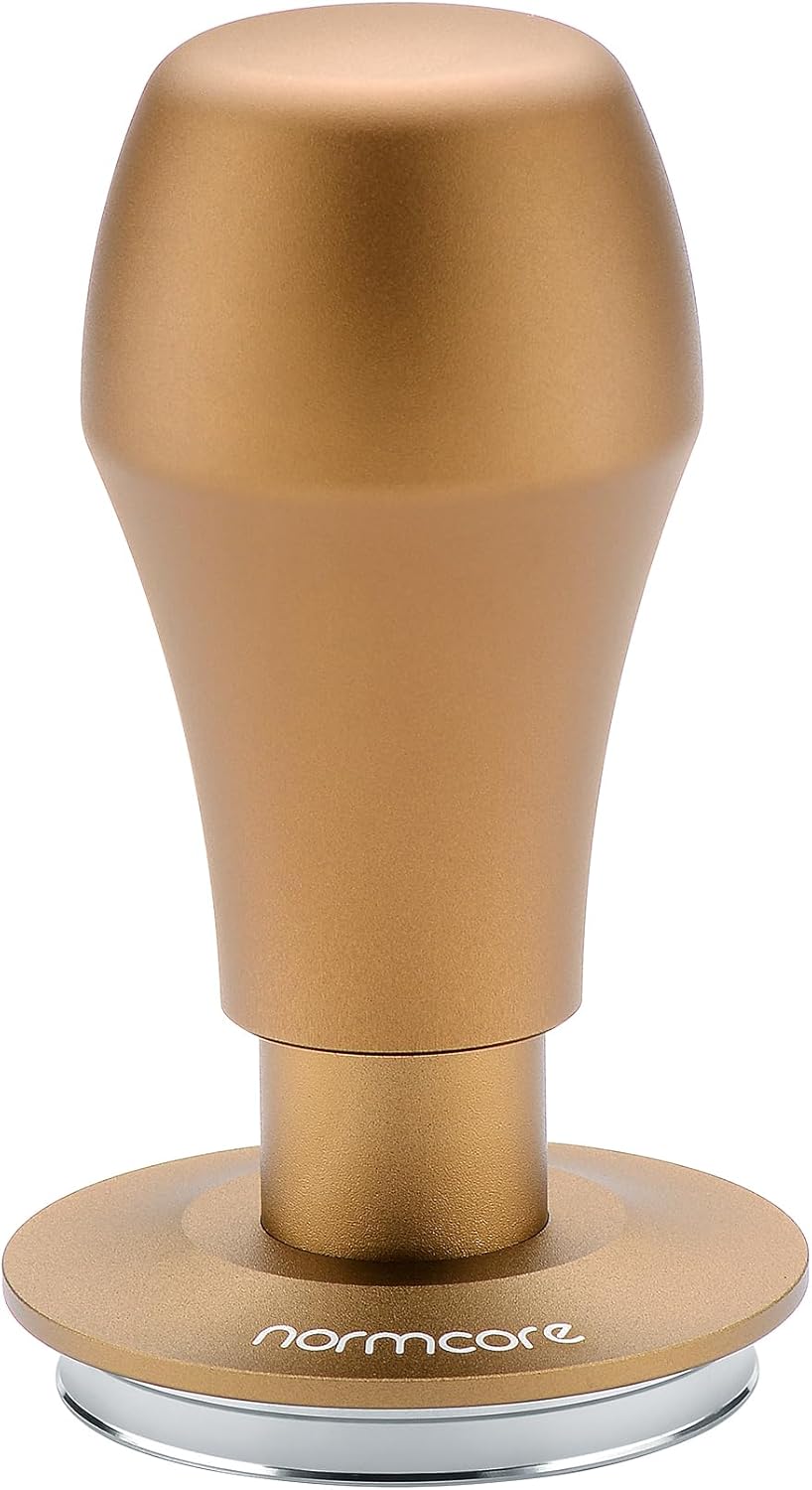 Normcore 53.3mm Spring Loaded Coffee Tamper V4.1 with Click Feedback, Flat Base Espresso Tamper Compatible with Breville Sage 54mm Portafilters, Bronze