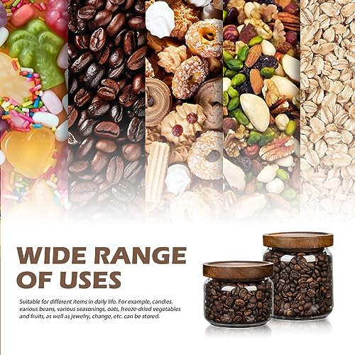 2PCS Small Glass Storage Jars with Airtight Lids