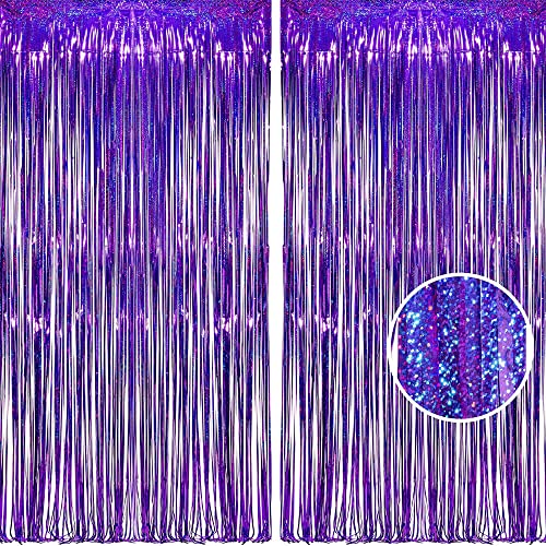 Purple Foil Fringe Curtains (2 Count)