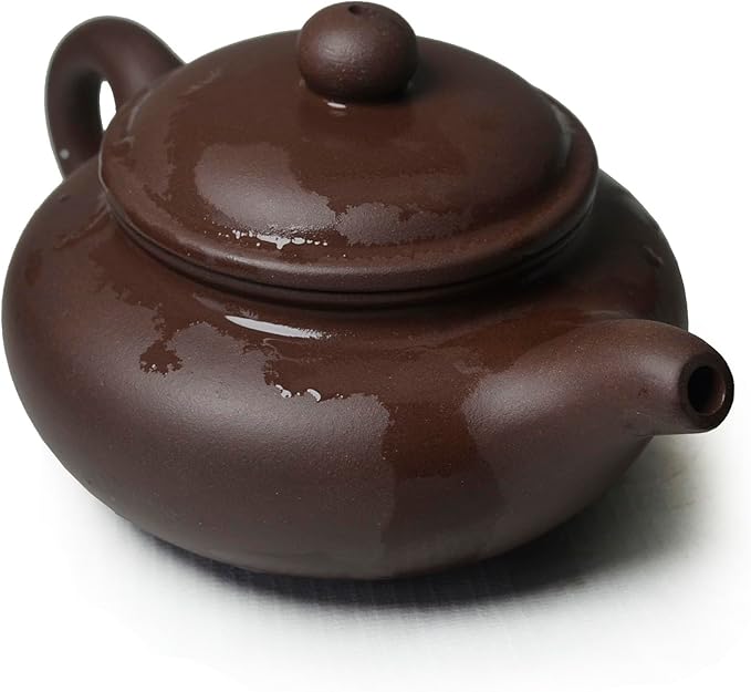 Teapot Chinese Gongfu Genuine Black Clay Zisha 10oz Classics Fanggu Pot Infusers Tea (Zini purple clay)
