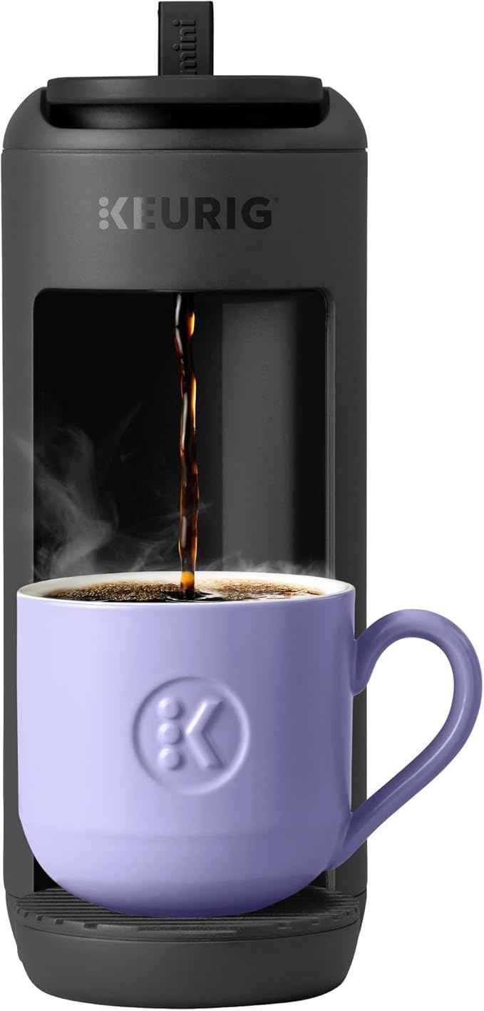 Keurig K-Mini Mate Single Serve K-Cup Pod Coffee Maker, Brews Up to 12 oz Cup, Compact Portable Coffee Machine for Small Spaces, Great for Dorms & Offices, Black