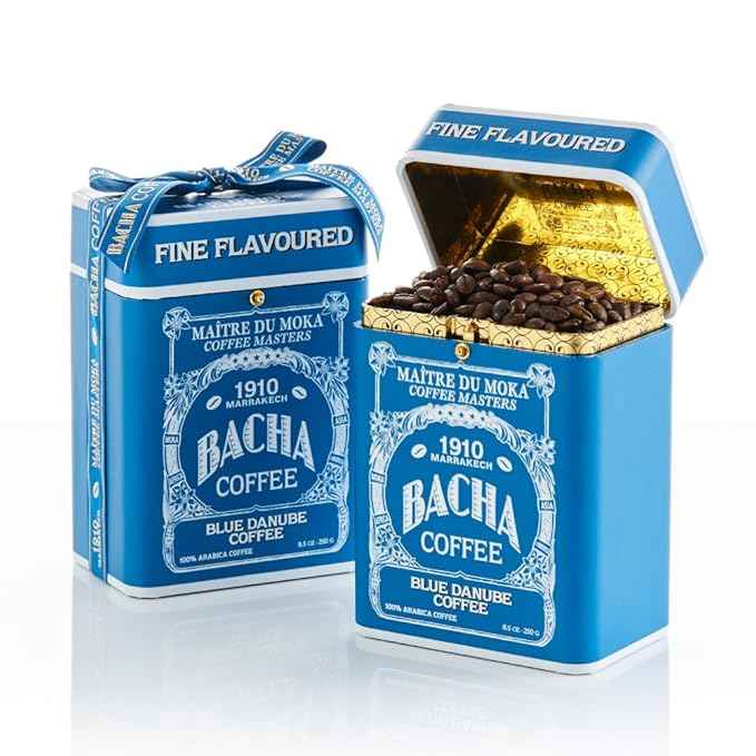 Bacha Coffee | Blue Danube Fine Flavoured, Whole Beans, Medium Roast, 100% Arabica Specialty Coffee, 250g Signature Nomad Collection, Gift Box
