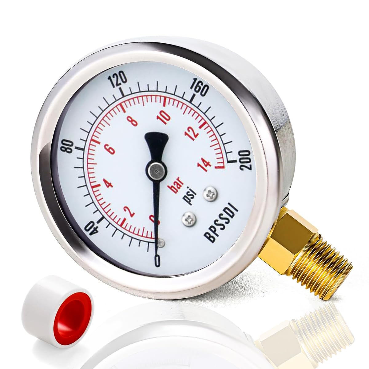 0-200 Psi Pressure Gauge, 2.5