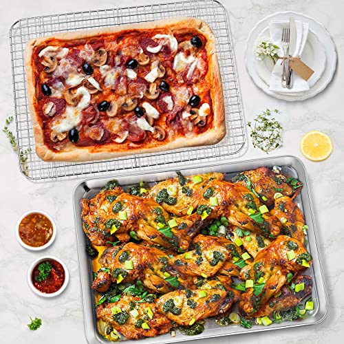 17.5 Inch Cookie Baking Sheet Pan with Wire Rack