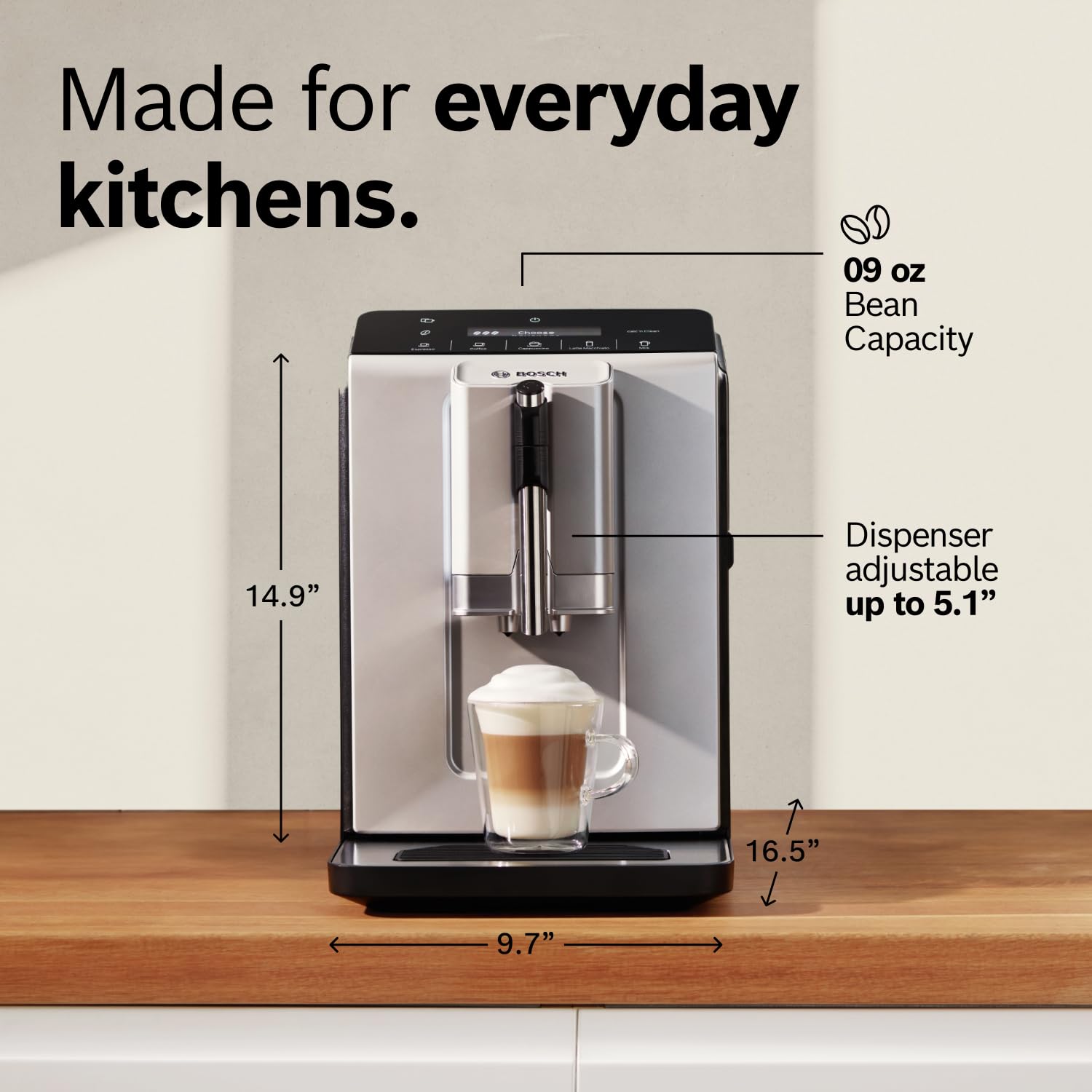 300 Series Fully Auto Espresso Machine with Grinder and Steam Wand