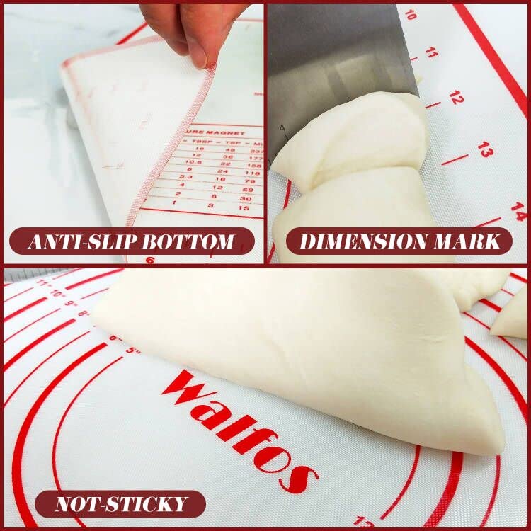 French Rolling Pin and Silicone Baking Mat Set