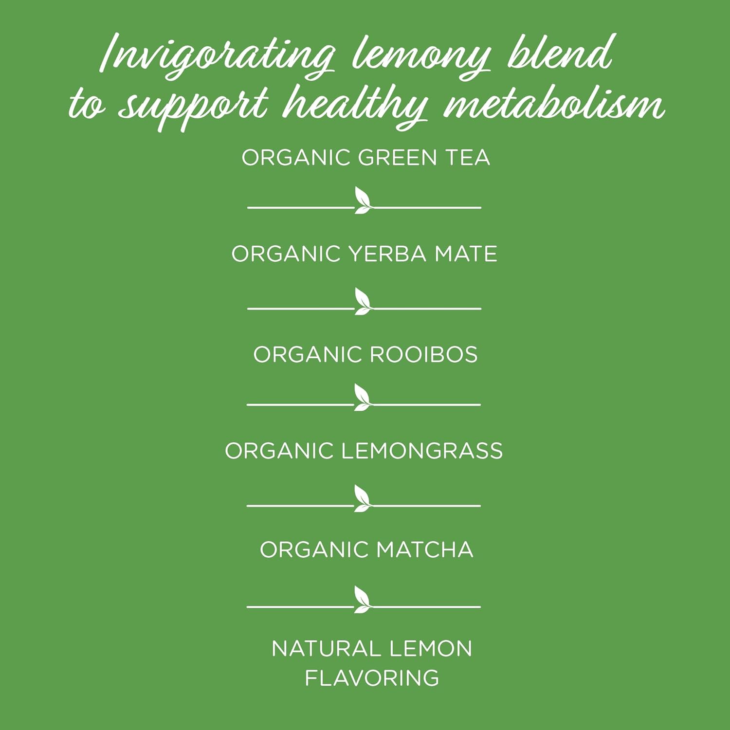 The Tea Spot Organic Keep Fit Green Tea with Yerba Mate and Matcha for Metabolic Support | Blend of Green Tea, Matcha, Yerba Mate, Rooibos, Lemongrass and Lemon Flavor | Caffeine-Free 15 Tea Bags