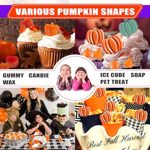 Halloween Pumpkin Chocolate Mold 3 PCS Silicone Chocolate Mold With 2 Dropper (3 Count)