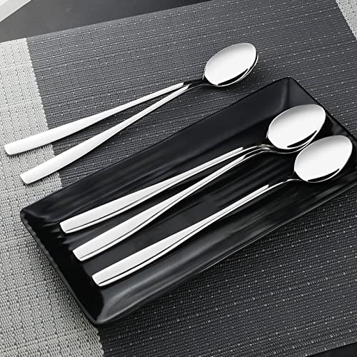 Stainless Steel Long Handle Iced Cream Tea Spoon (12 Count)