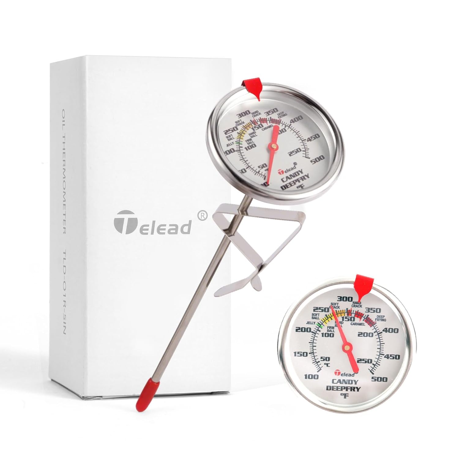 Upgraded Candy Thermometer Waterproof - Oil Thermometer for Frying with Clips - 5
