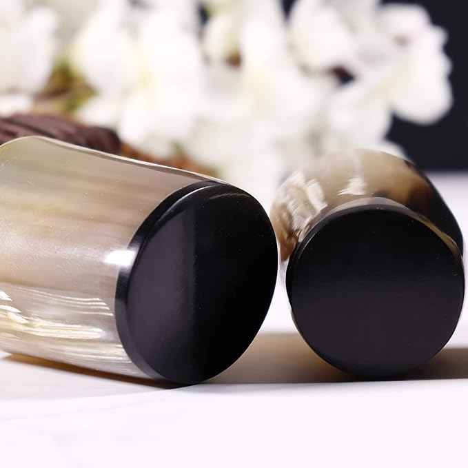 Handicrafts Home Handmade Horn Shot Glasses Set of 2, 3 oz Natural Viking Drinking Whiskey Shots for Cocktails & Parties- Medieval Decor Gift Set for Men & Groomsmen, Unique Bar Shot