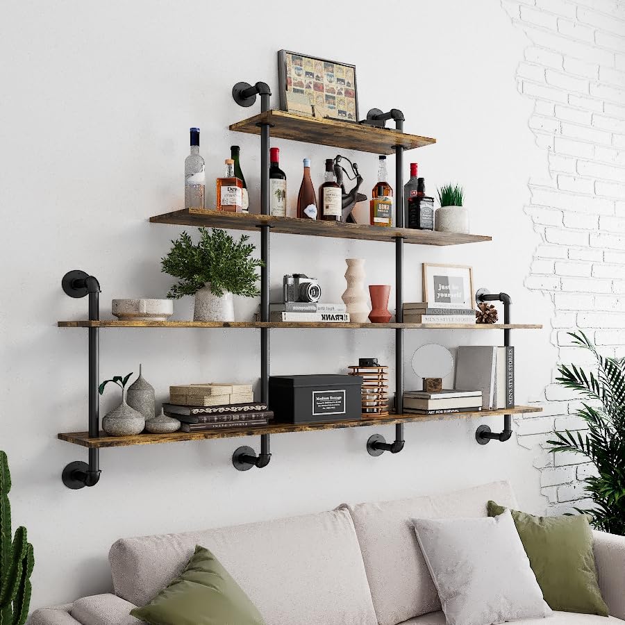 63" Industrial Pipe Shelving
