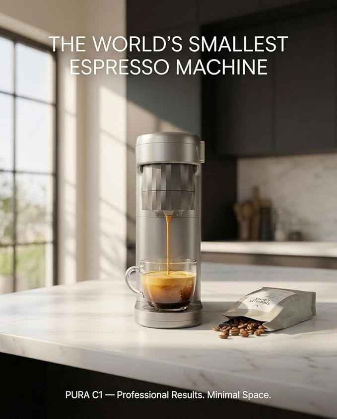 C1 Pro Compact Mini Espresso Machine with NS Capsule & Ground Coffee, Rechargeable Portable Espresso Maker, Electric Small Espresso Machine for Travel RV Car Camping Hiking Office Home with Rich Crema
