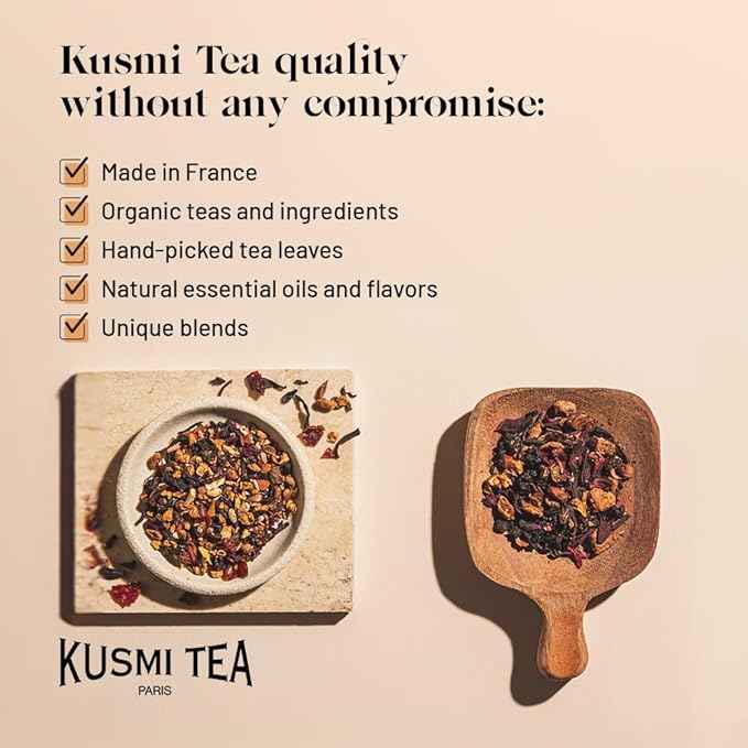 Kusmi Tea - Sampler Assortment Variety Box - Gift Idea for Men and Women - Organic Tea - Green Tea, Black Tea, Herbal Tea, White Tea - A Selection of 9 Flavores - 45 Tea Bags - Kusmi Discovery Set