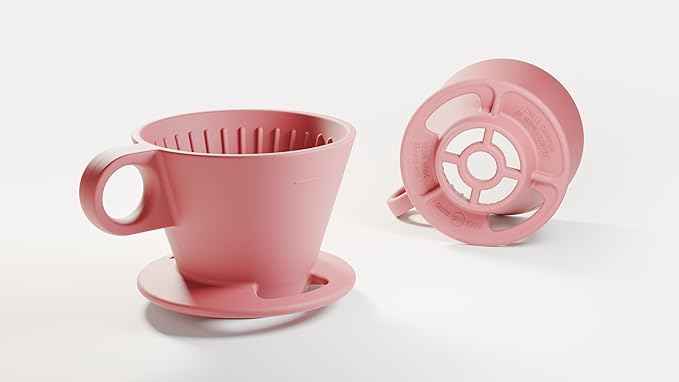 Verve Dwell Dripper Pour Over Coffee Maker Set, Non-Electric Coffee Dripper, Manual Brew Maker (Pink)