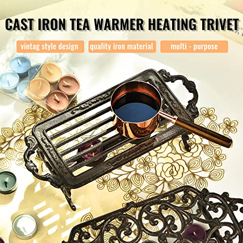 Heavy Duty Cast Iron Teapot Dish Warmer Stable Holder for Tealight Stand
