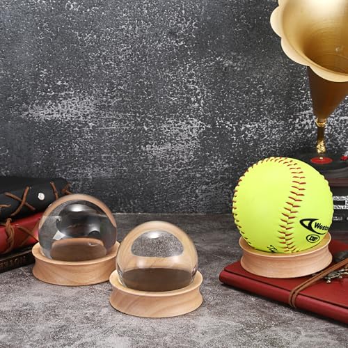 Pack of 3 Wooden Sphere Holder Display Stand for Crystal Sport Ball