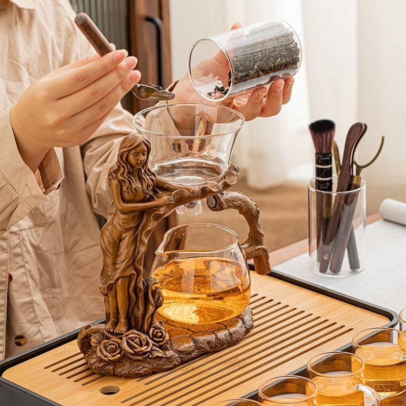 Glass Teapot Set with Infuser Semi Automatic Tea Set Magic Teapot