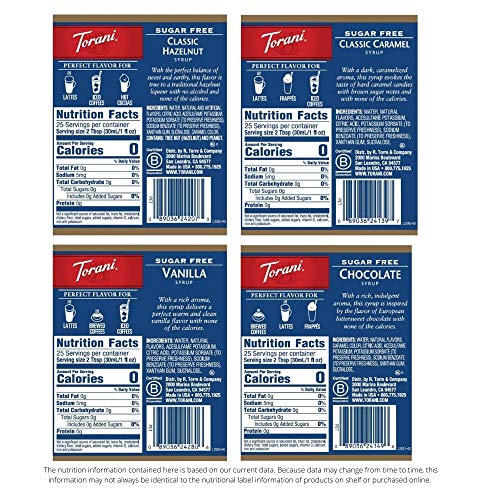 Sugar Free Flavored Drink Syrup Café Variety Pack (101.6 Fl Oz)